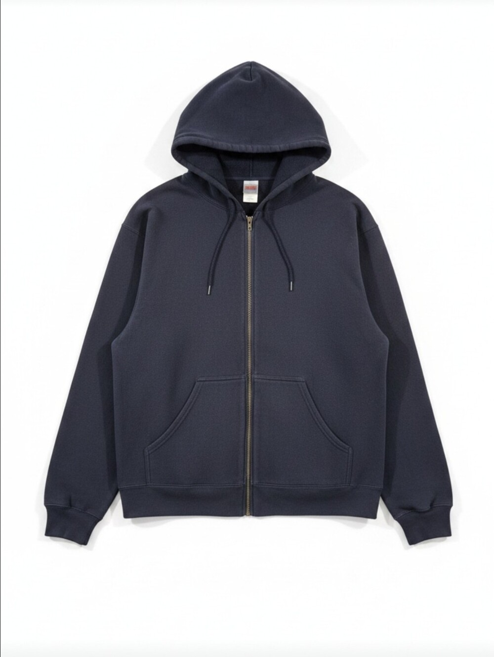 Pro Spirit Vintage Navy Blue Full Zip Fleece Hoodie Sweatshirt - Men's Medium